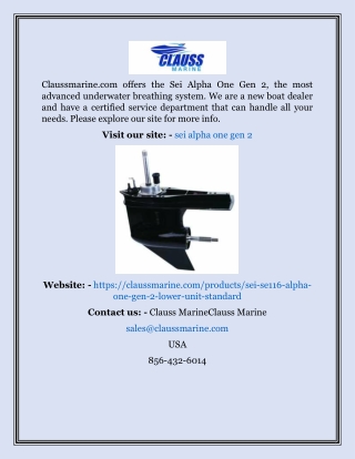 Sei Alpha One Gen 2  Claussmarine.com