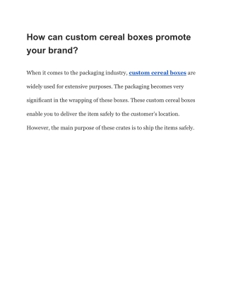 How can custom cereal boxes promote your brand_
