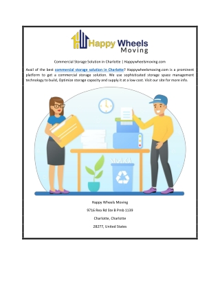 Commercial Storage Solution in Charlotte | Happywheelsmoving.com