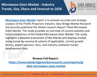 Microwave Oven Market Size, share to Witness High Growth in Near Future 2026