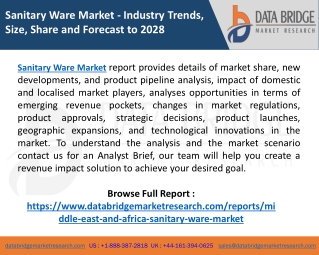 Middle East and Africa Sanitary Ware Market