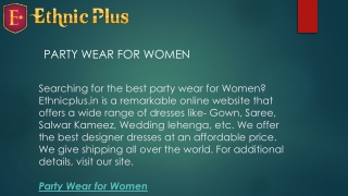 Party Wear For Women  Ethnicplus.in