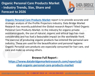 Organic Personal Care Products Market Size, share to Witness High Growth in Near Future 2026