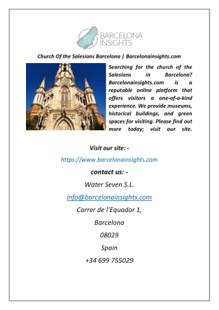 Church Of The Salesians Barcelona  Barcelonainsightscom