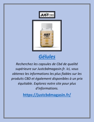 gélules | Justcbdmagasin.fr