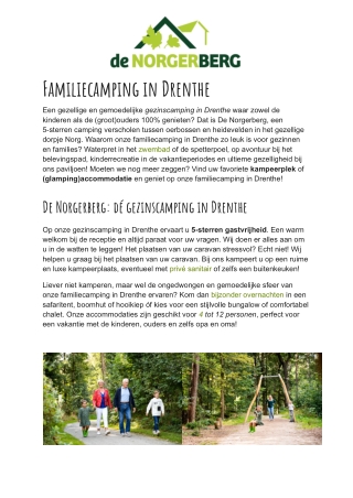 De Norgerberg - Familiecamping Drenthe
