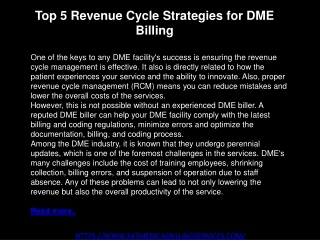 Top 5 Revenue Cycle Strategies for DME Billing