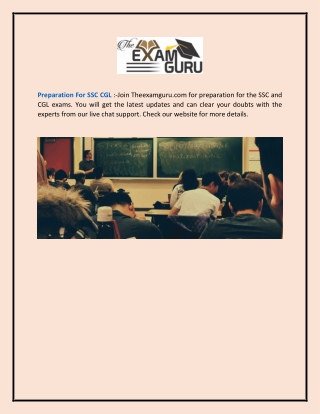 Preparation for Ssc Cgl  Theexamguru.com