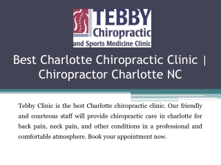 Best Charlotte Chiropractic Clinic | Chiropractor Charlotte NC