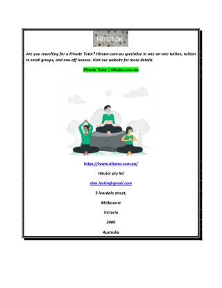 Private Tutor  Hitutor.com.au