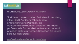 Professionelle Entlader in Hamburg  Packteam24.de