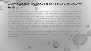 Easy way to resolve QuickBooks Error 15240