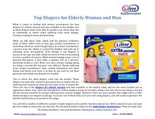 Top Diapers for Elderly Woman and Man