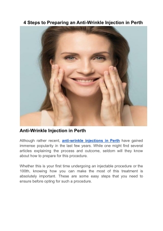 Anti-Wrinkle Injection in Perth