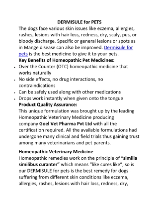 DERMISULE for PETS