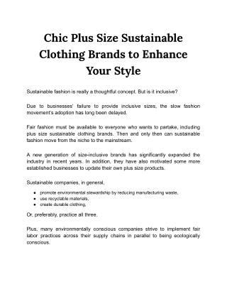 Chic Plus Size Sustainable Clothing Brands to Enhance Your Style
