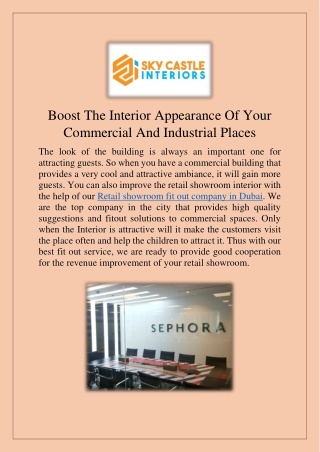 Boost The Interior Appearance Of Your Commercial And Industrial Places