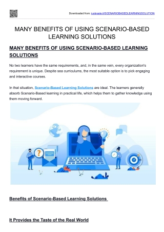 SCENARIO-BASED LEARNING SOLUTIONS