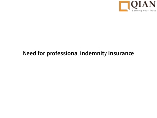 Need for professional indemnity insurance