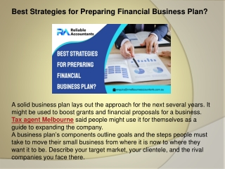 Best Strategies for Preparing Financial Business Plan