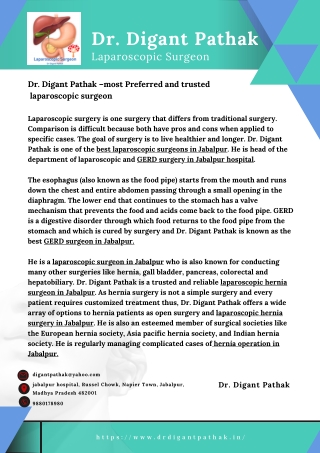 Dr. Digant Pathak – Most Preferred and Trusted Laparoscopic Surgeon
