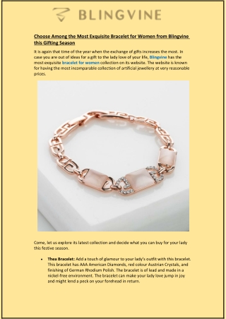 Choose Among the Most Exquisite Bracelet for Women