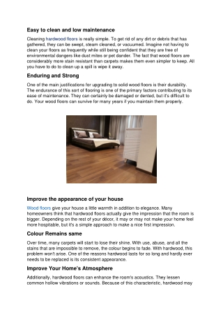 Advantages of Wooden Flooring