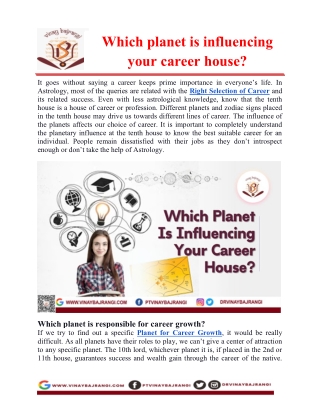 Which planet is influencing your career house?