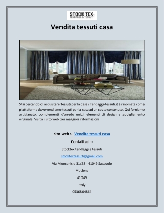 Vendita tessuti casa