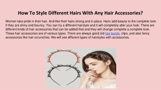 How To Style Different Hairs With Any Hair Accessories_