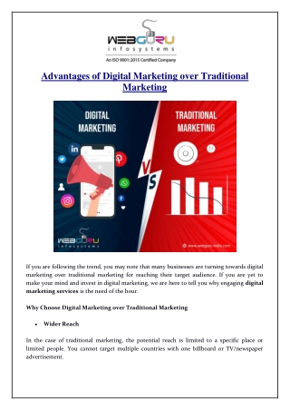 Advantages of Digital Marketing over Traditional Marketing