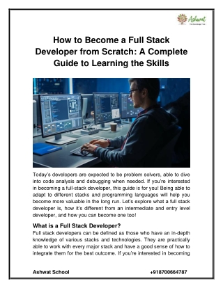 How to Become a Full Stack Developer from Scratch A Complete Guide to Learning the Skills