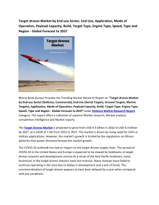 Global Target drones Market Research Report 2022-2027