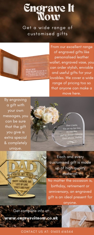 Explore world of engraved personalised gifts