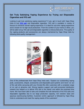 Disposable Cig