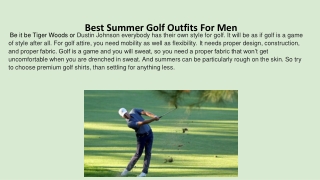 Best Summer Golf Outfits For Men