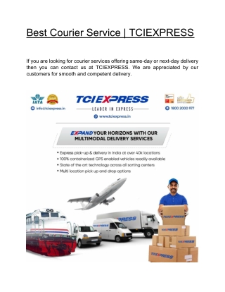 Best Courier Service  | TCIEXPRESS