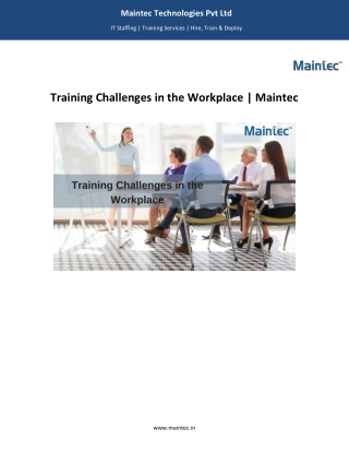 Training Challenges in the workplace - Maintec