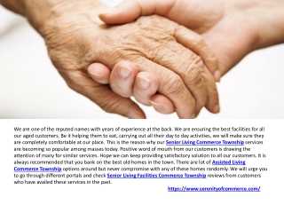 Senior Living Facilities & Assisted Living Home Commerce Township