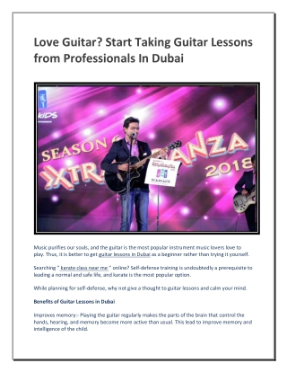 Love Guitar Start Taking Guitar Lessons from Professionals In Dubai