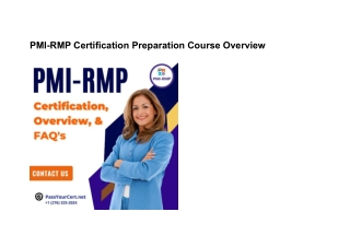 PMI-RMP Certification Preparation Course Overview