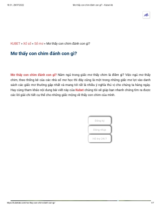 Mơ thấy con chim đánh con gì_ - Kubet Ab