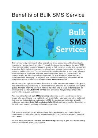 Benefits of Bulk SMS Service