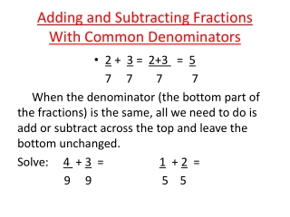 Adding and Subtracting Fractions With Common Denominators