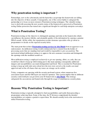 Why penetration testing is important?