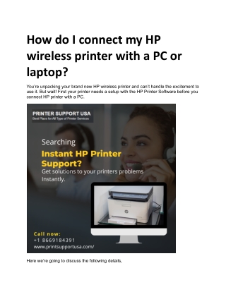 HP printer connect with a PC.docx