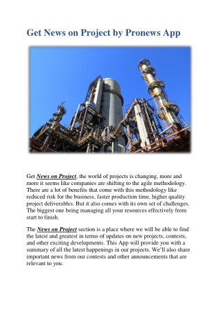 Get News on Project by Pronews App