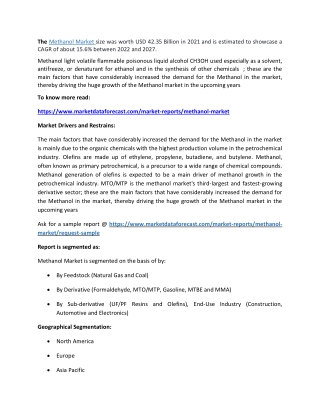 Methanol Market