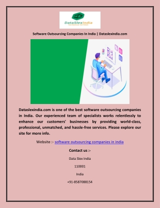 Software Outsourcing Companies In India | Dataslexindia.com