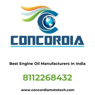 Best Engine Oil Manufacturers In India - CONCORDIA MOTO-TECH GLOBAL PRIVATE LIMI